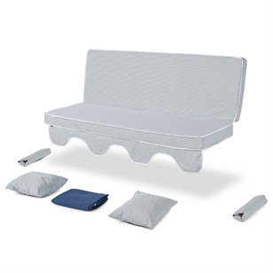 Erinöz Salıncak Minder Takımı 3 Kişilik (Süngerli) -Minder: Lacivert Çizgili Tente: Lacivert