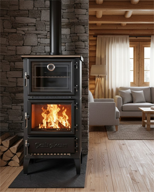 Çalışkan 306 Tuğlalı Dik Fırınlı Döküm Şömine Soba