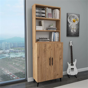 Enda Home Oras 6 Raflı 2 Kapaklı Klasik Kitaplık Atlantik Çam