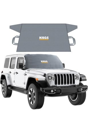 Haegs Buz ve Kar Önleyici Araç Ön Cam Örtüsü Brandası | Ağır Hizmet Tipi 600D Oxford Kumaş | Arabalar, SUV`lar, Kamyonetler İçin Oto Ön Cam Koruyucu Güneşlik | Don Örtüsü (165x76cm) XS - Gri