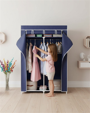 Prado Basic Çelik Profilli Bez Dolap - Lacivert