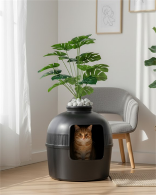 Reyo Dekorapet Dekoratif Kedi Tuvaleti Siyah