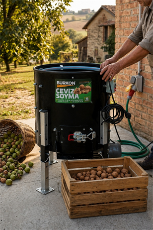 Burkon 90 lt 35 kg Sabit Devirli Ceviz Soyma Makinesi