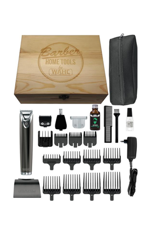 Wahl 9864-0415 Paslanmaz Çelik Lithium-Ion Şarjlı Özel Ahşap Kutulu Traş Makinesi 