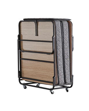 Niron Premium Katlanır Yatak 90x200 cm Paket Yaylı Lüks Yatak ve Kaydırmaz Kumaş Kaplı Karyola