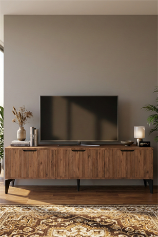 Reyo Falez Royal TV Sehpası 160 cm TV Ünitesi Kapaklı Modern Şık Minimal Salon Konsolu 5090 Atlantik