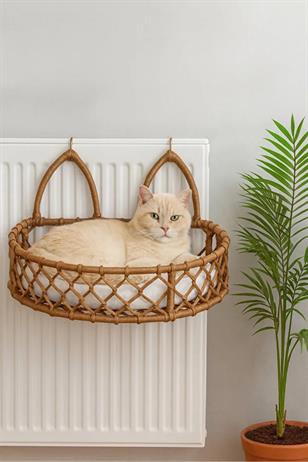 Tasaryum Kedi Köpek Kalorifer Yatağı, Hamak, Radyatör Yatağı Kahverengi