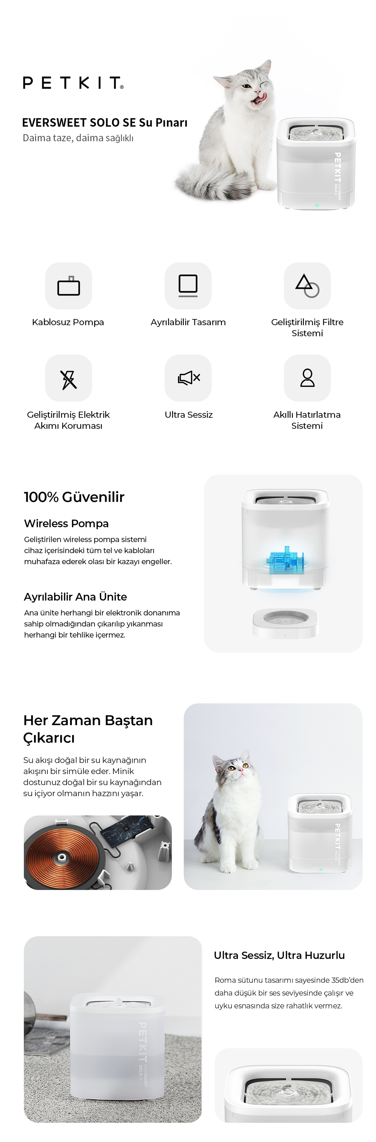 Petkit Eversweet Solo SE Akıllı Su Pınarı Fiyatı ve Özellikleri Ereyon