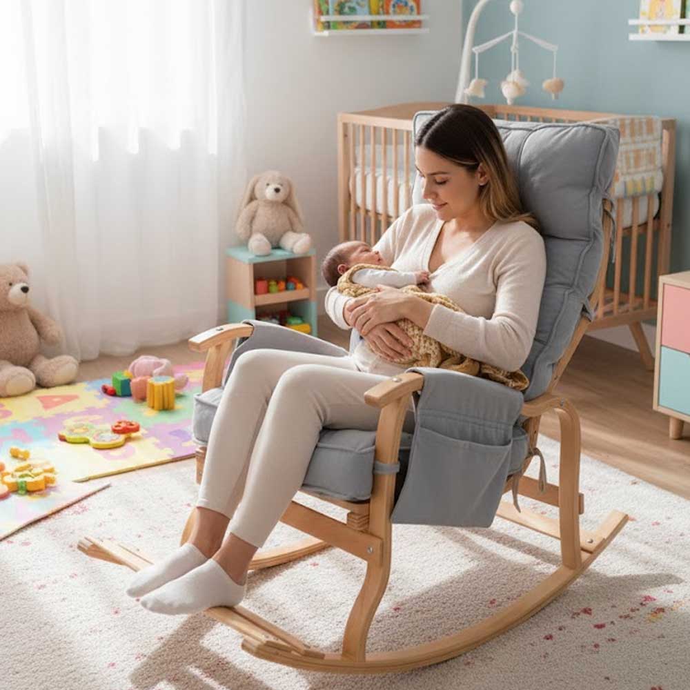Şömine karşısında Reyo Santorini sallanan sandalye