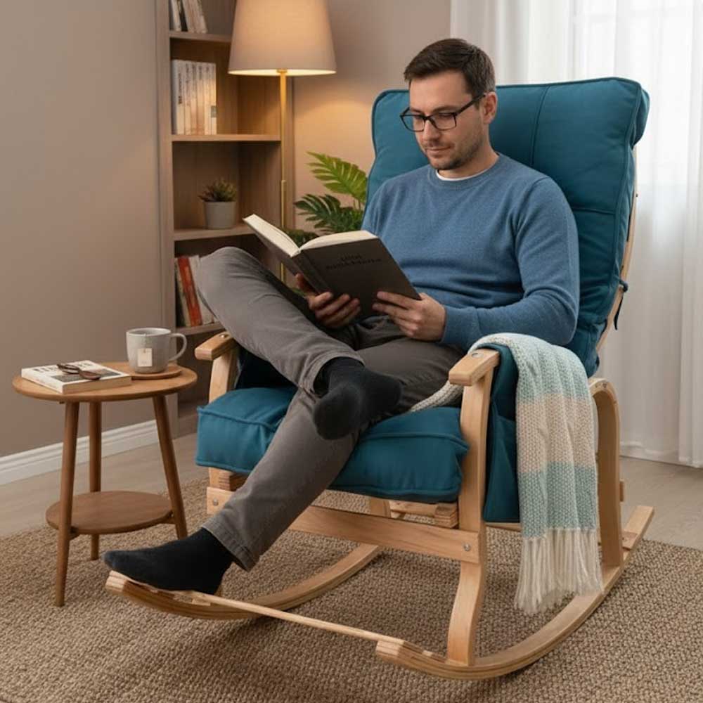 Şömine karşısında Reyo Santorini sallanan sandalye