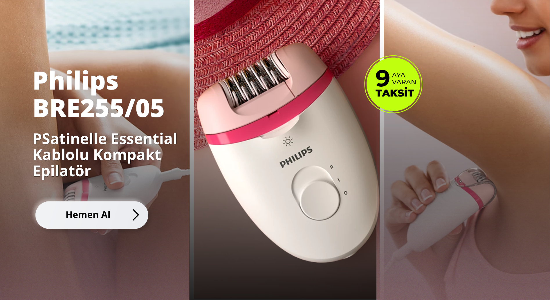 Philips BRE255/05 Satinelle Essential Kablolu Kompakt Epilatör