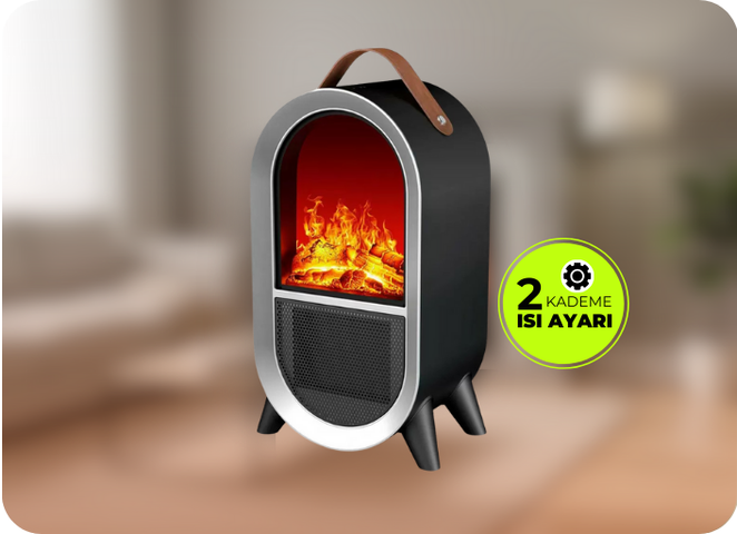 Reyo Stove Med 1500W Dekoratif Elektrikli Şömine