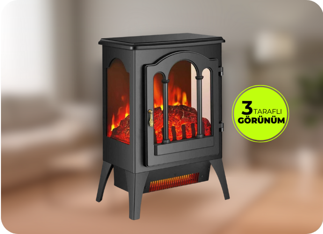 Reyo Stove Hatti 1950W Ayaklı Elektrikli Şömine
