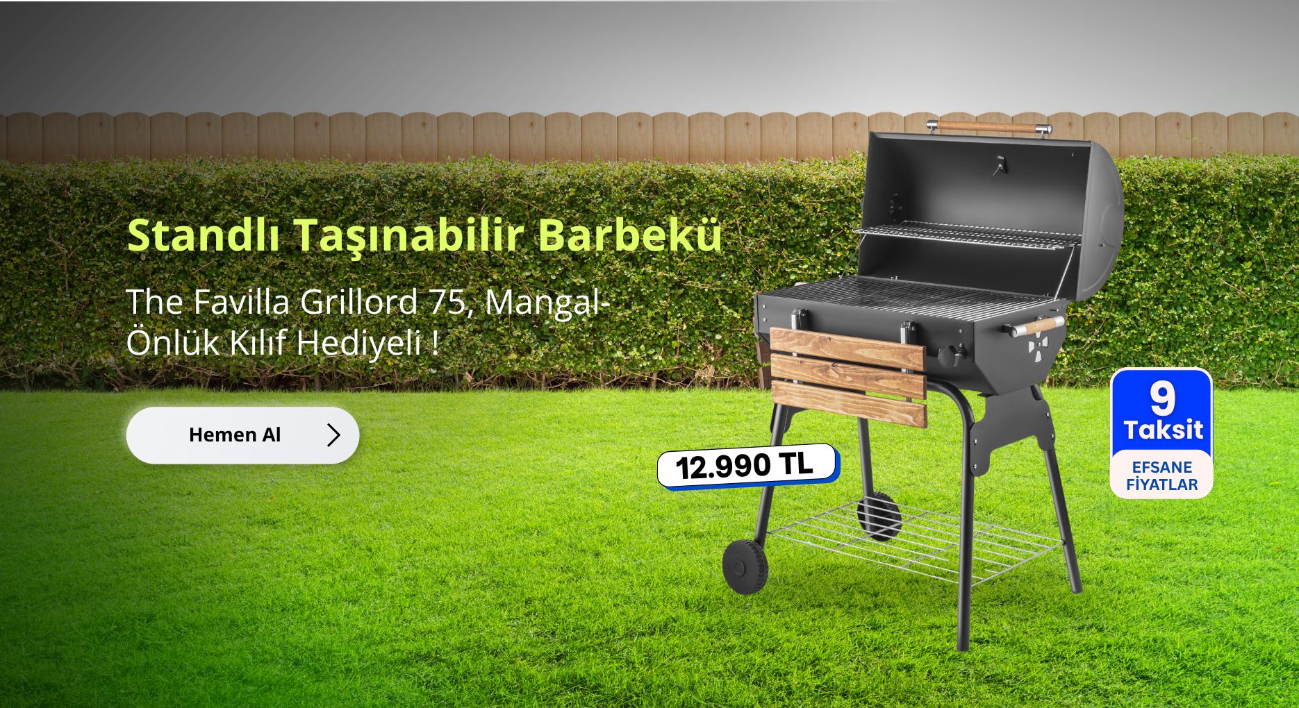 The Favilla Grillord 75 Standlı Taşınabilir Barbekü Mangal-Önlük Kılıf Hediye