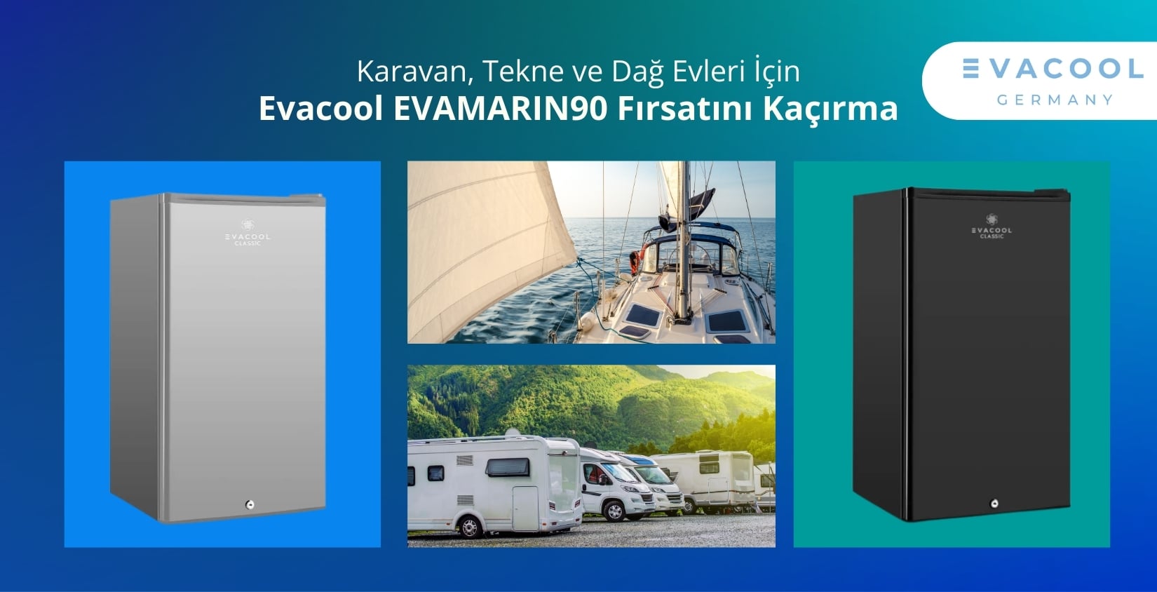 Evacool 90 Litre Karavan, Tekne için Buzdolabı