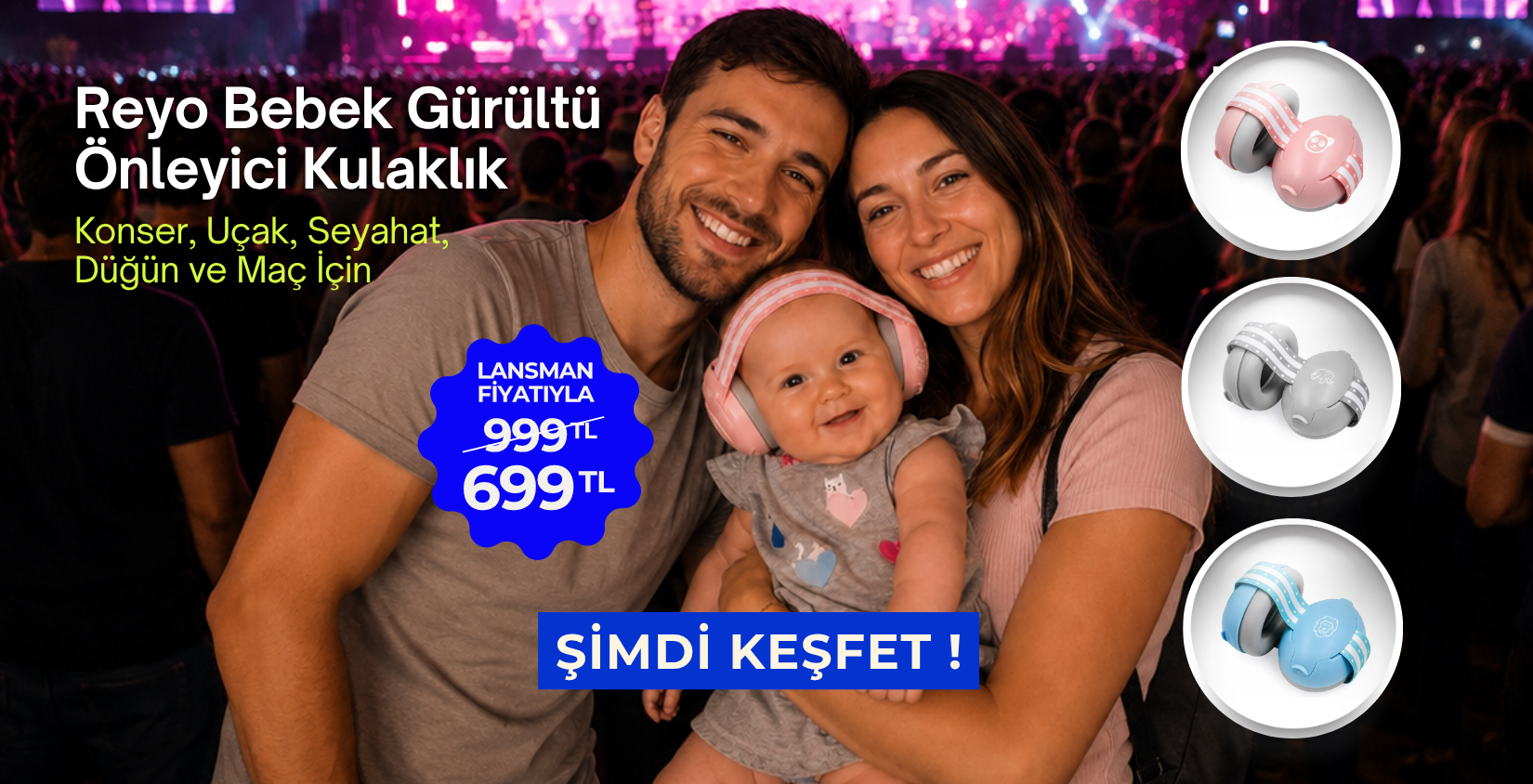 Reyo Bebekler İçin Gürültü Engelleyici Kulaklık