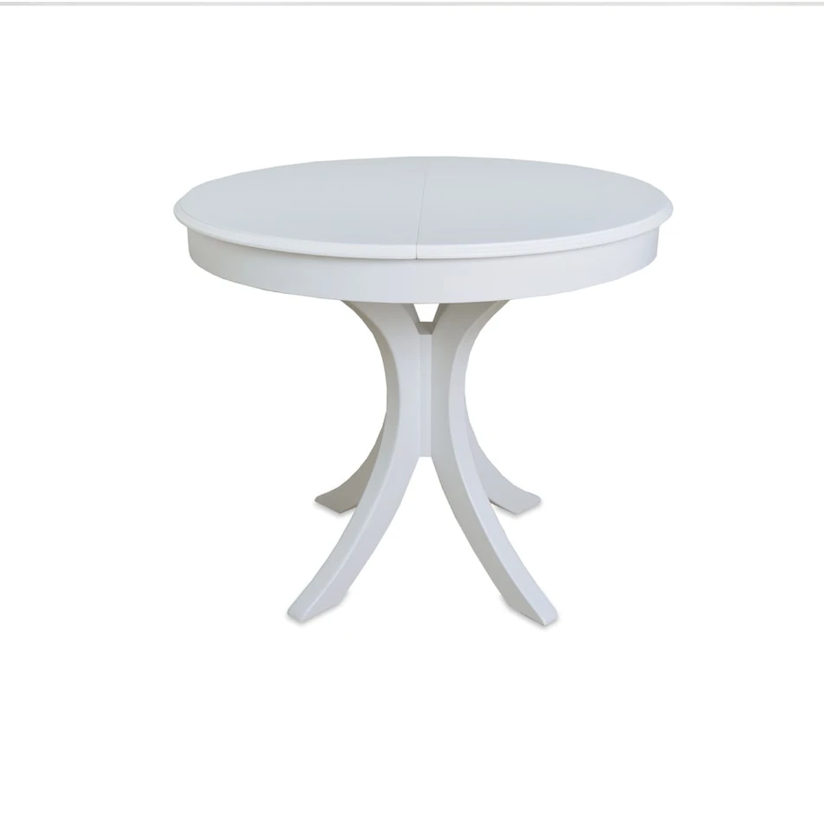 Reyo Sakura 90 cm Yuvarlak Katlanır MDF Açılır Mutfak Masası, Yemek Masası Beyaz