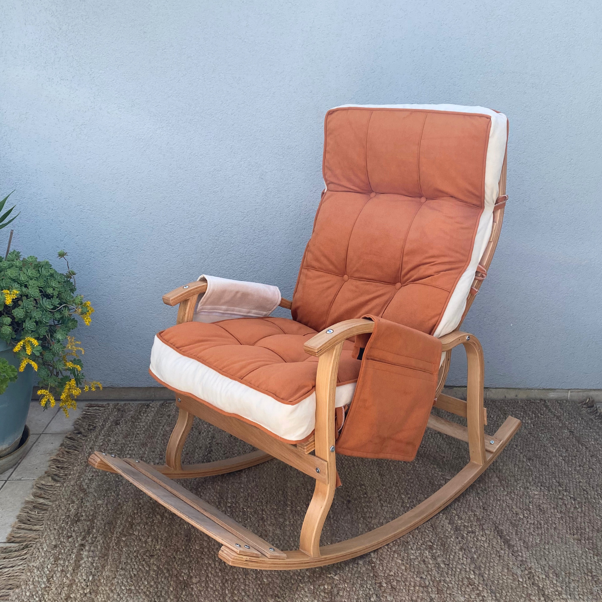 Reyo Home İndigo Kiremit Krem Sallanan Sandalye Dinlenme, Emzirme, TV Koltuğu Berjer MD-TV