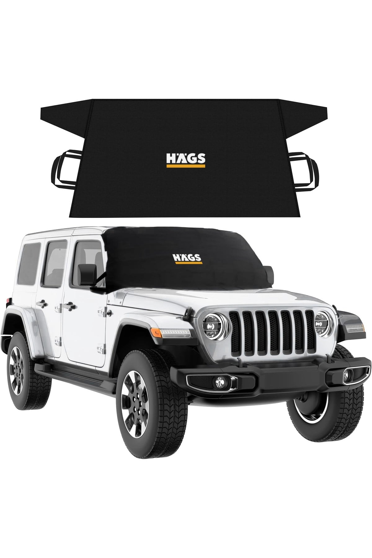 Haegs Buz ve Kar Önleyici Araç Ön Cam Örtüsü Brandası | Ağır Hizmet Tipi 600D Oxford Kumaş | Arabalar, SUV`lar, Kamyonetler İçin Oto Ön Cam Koruyucu Güneşlik | Don Örtüsü (165x76cm) XS - Siyah