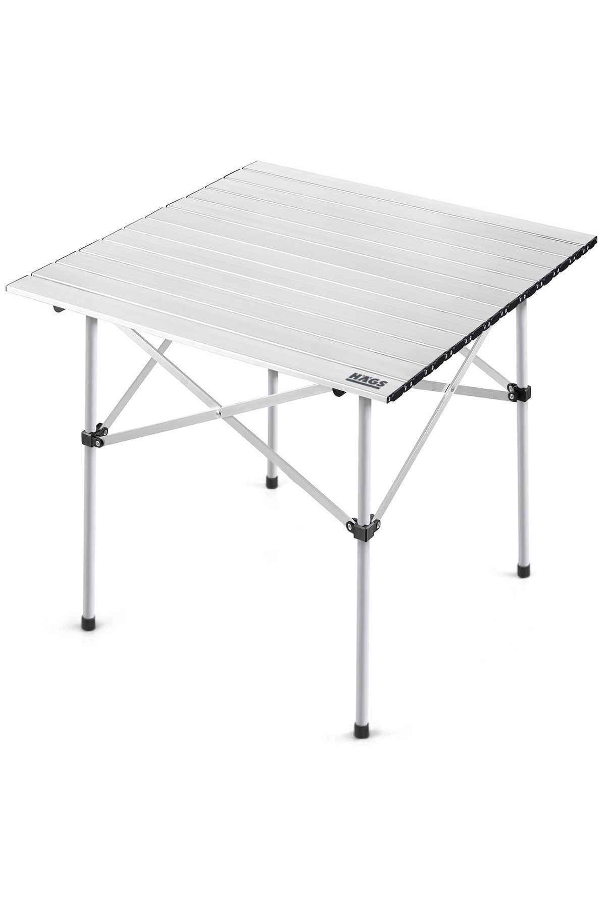 Haegs Güçlendirilmiş Alüminyum Katlanır Kamp Masası, Katlanabilir Outdoor Masa, Piknik Masası, Menteşeli Sistem, Dayanıklı Sağlam Gövdeli Kamp Masası, Taşınabilir Hafif, 3-4 Kişilik, 70x70x60cm Gümüş
