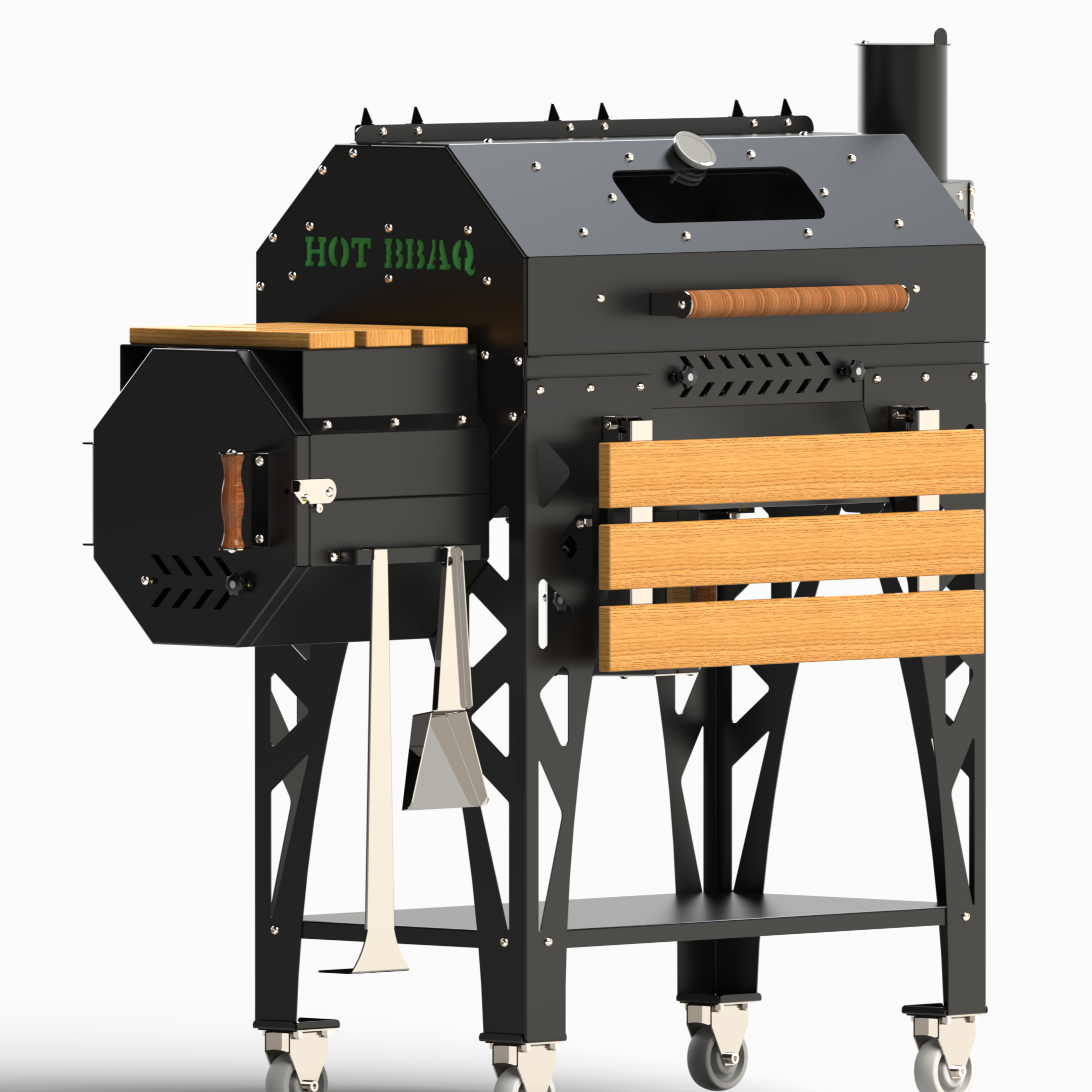 Hotbbaq Hot Quartz Long Plus 74cm Smoker Camlı Barbekü Mangal
