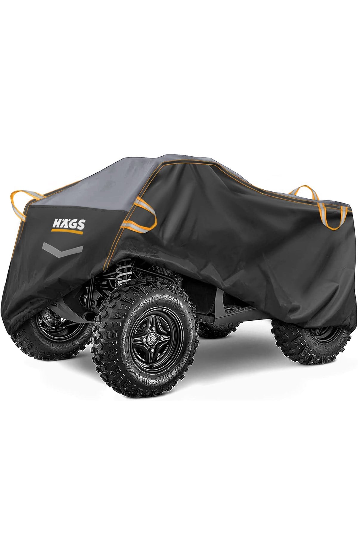 Haegs ATV Brandası, ATV Koruma Kılıfı, Örtüsü Su Geçirmez Dış Mekan Ağır Hizmet Tipi, 4 Mevsim (XXL-220-95-105) - Siyah - Gri