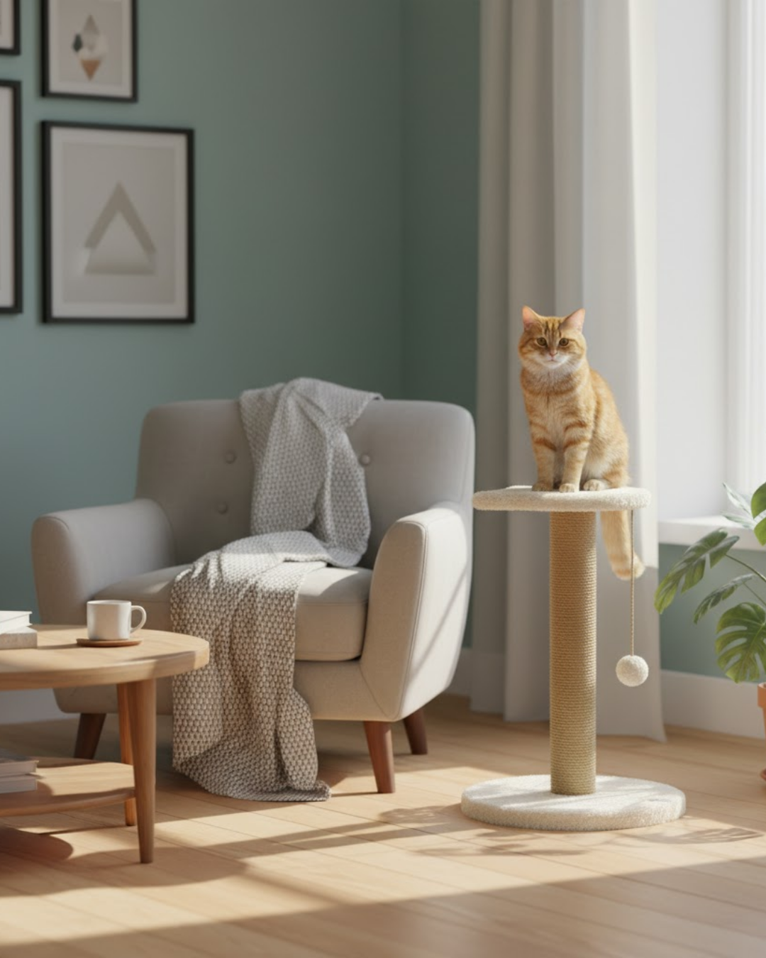 Reyo Pet Stepli Kedi Tırmalama Tahtası Beyaz