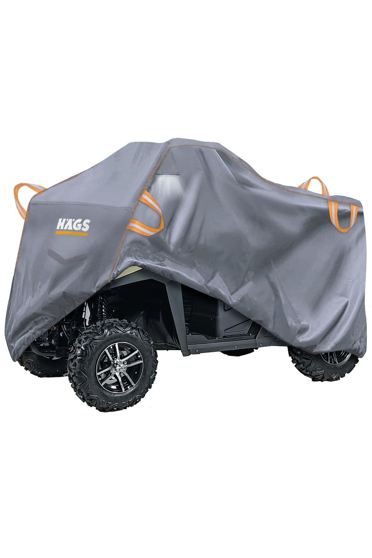 Haegs UTV Brandası, UTV Koruma Kılıfı, Örtüsü, Ağır Hizmet Tipi, Su Geçirmez, 4 Mevsim Koruma, Çift Sıra Koltuklu 4-6 Kişilik UTV için (L-390-175-190cm) Gri