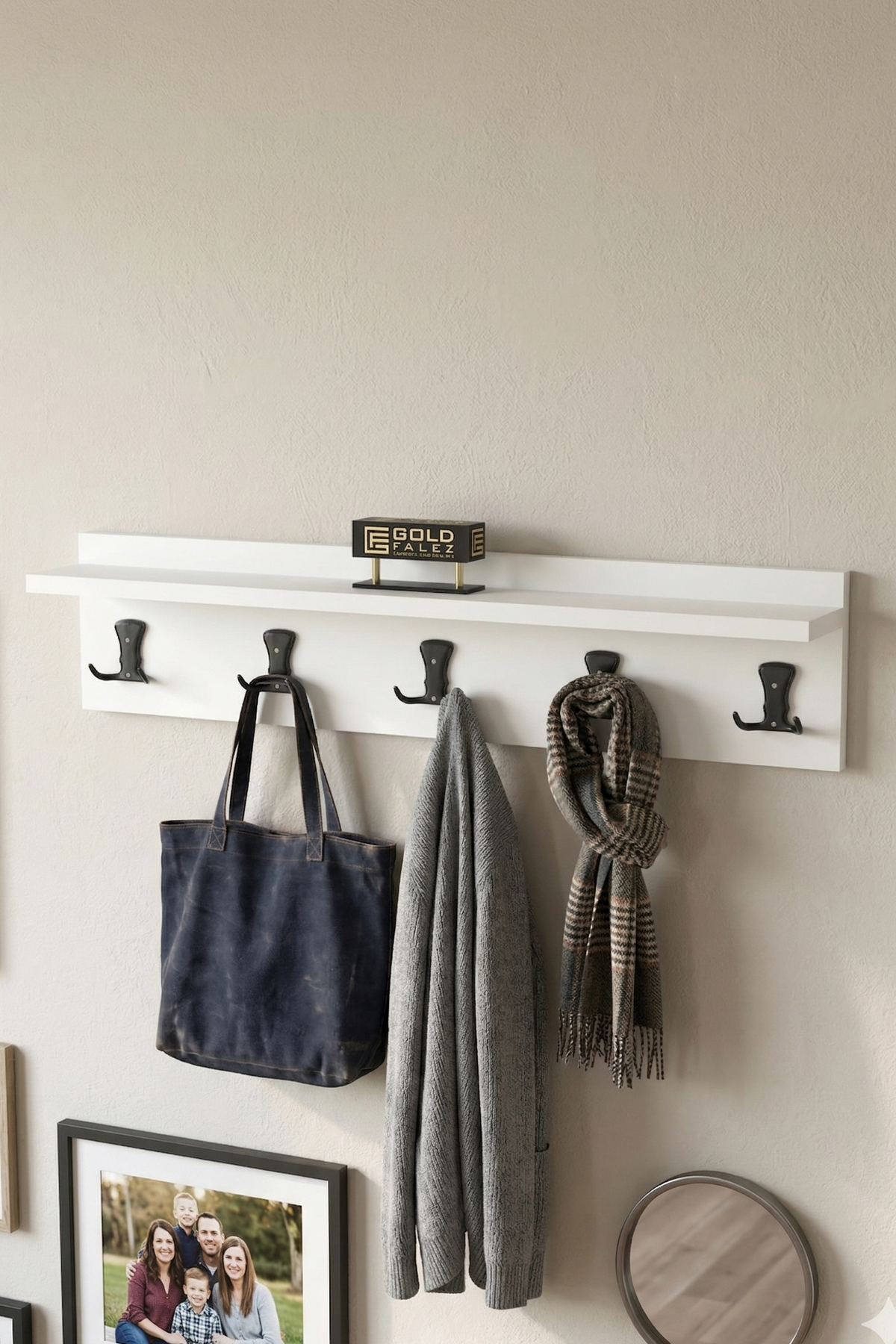 Reyo Falez Askılık Duvar Elbise Askılığı Portmanto 80 Cm Beyaz