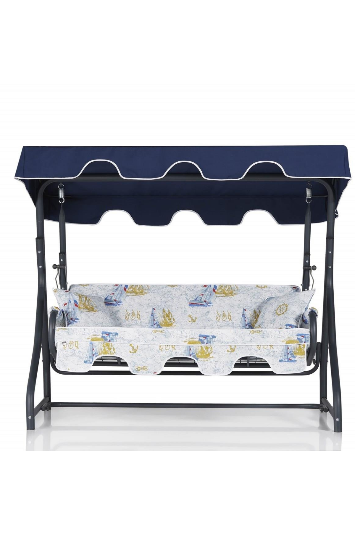 Erinöz Olea 3 Kişilik Bahçe Balkon Teras Salıncağı Minder: Denizci Tente: Lacivert