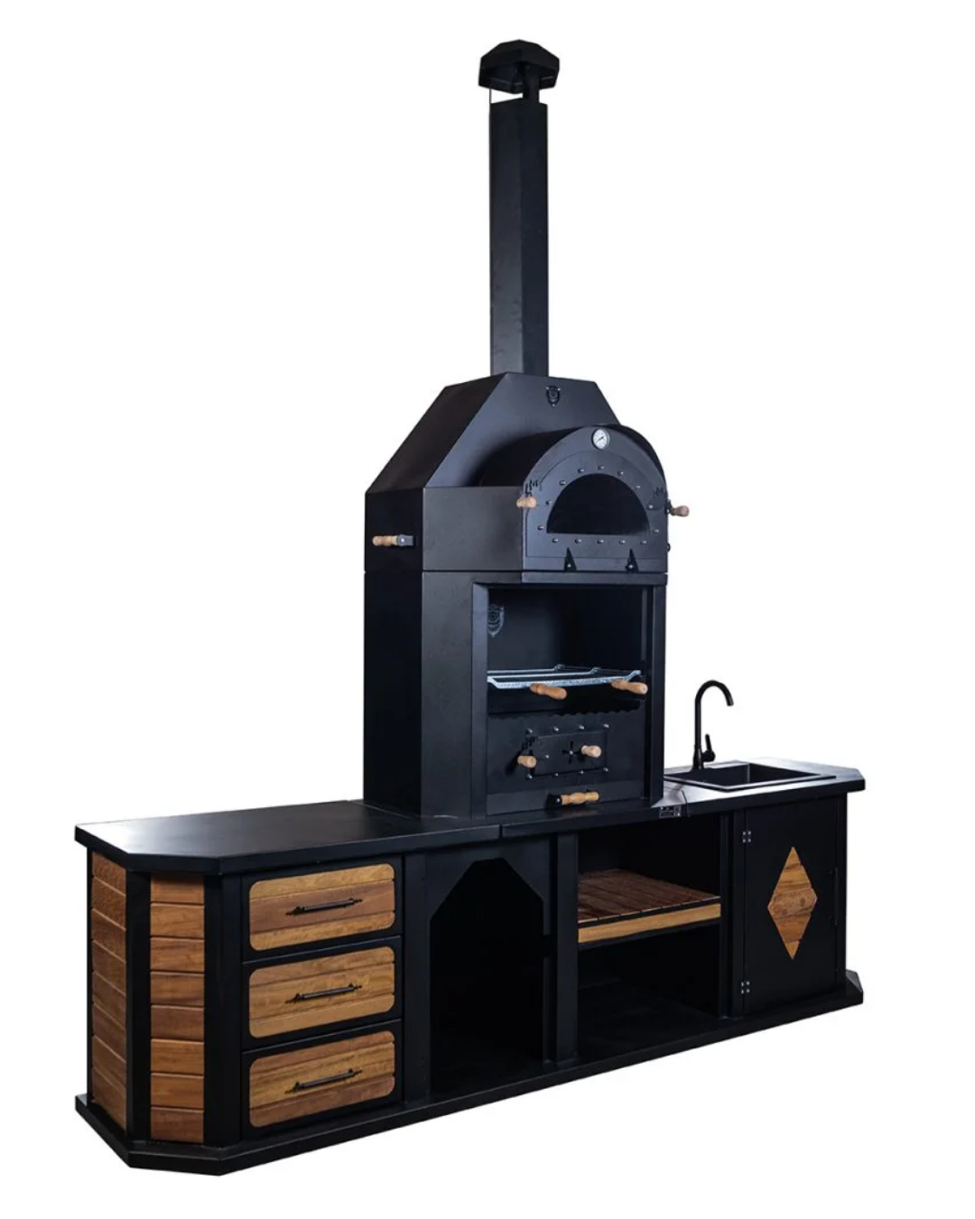 ZS Hermanos Avangarde Granit Evyeli 280cm Fırınlı Barbekü