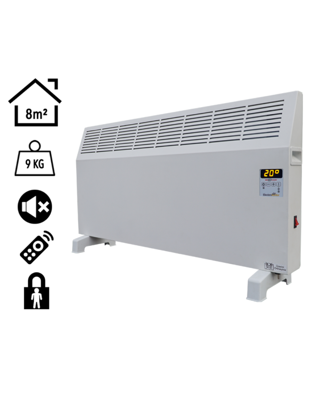 Heatbox HBK500D Konvektör 500W Dijital Elektrikli Isıtıcı
