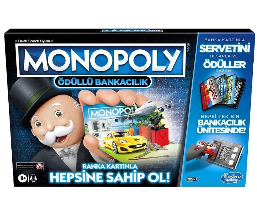 Hasbro Gaming Monopoly Ödüllü Bankacılık Kutu Oyunu 8+ yaş 2-4 oyuncu