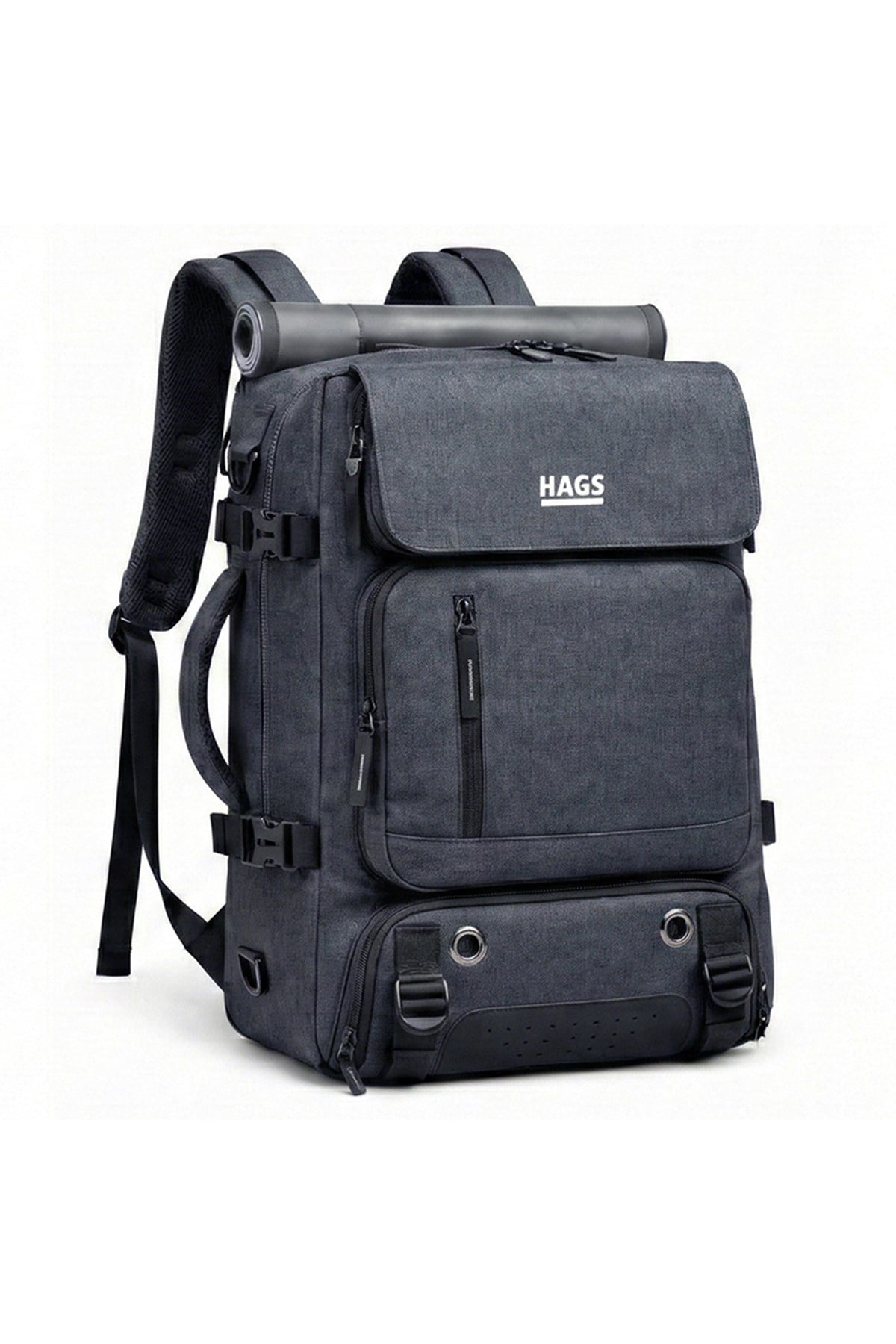 Haegs Seyahat Sırt Çantası, 3in1 Dönüştürülebilir, El Bavulu, Kadınlar ve Erkekler için Uçak Onaylı Ayakkabı Bölmeli, Multi Cepli Organizer Sırt ve El Çantası, Koyu Gri