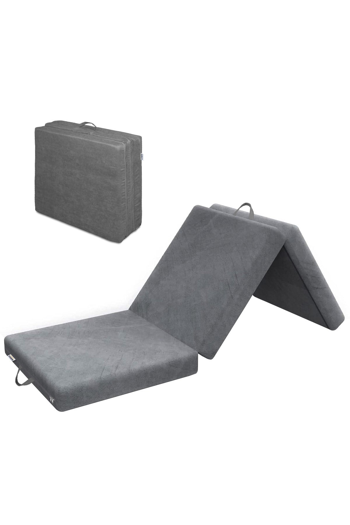 Haegs Katlanır Yatak, Kamp Yatağı, Kamp Matı, Taşınabilir Yer Yatağı, Yıkanabilir Kılıf, Seyahat, Kamp, Araç, Karavan, Çadır ve Yoga için İdeal; 22 Dens 190x65x10 cm - Gri