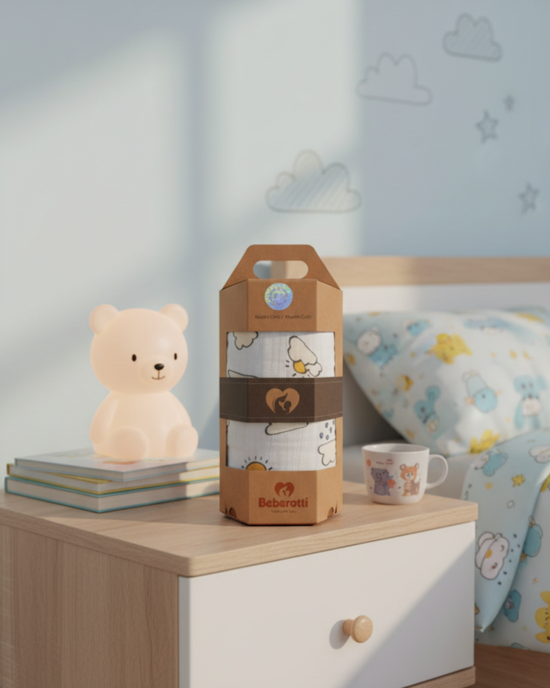 Reyo Beberotti Müslin Tekli Örtü Bulut 120 cm