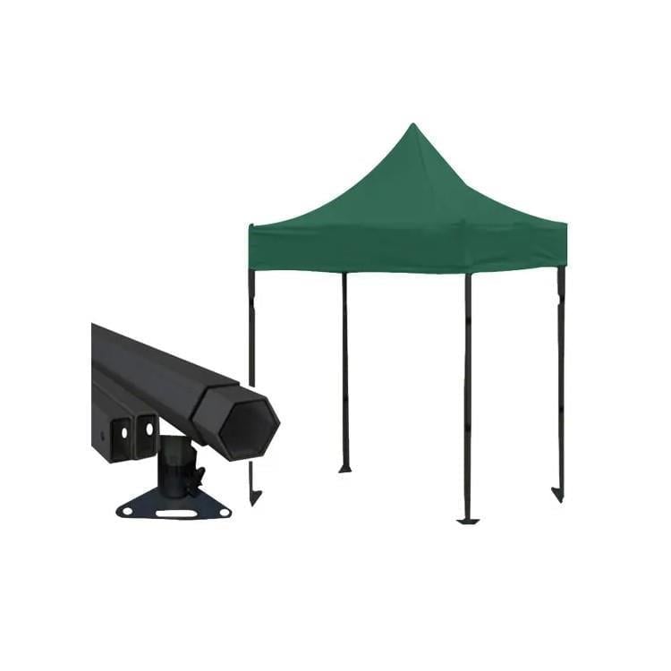 Outdoors Premium Serisi Altıgen Profil Yeşil 3x3 Katlanır Makaslı Çardak