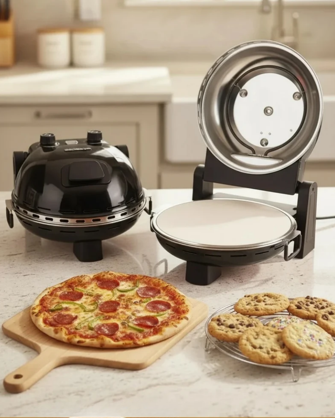 Dr.Maya Pro+ Çok Amaçlı Elektrikli Taş Fırın Tandır ve Ekmek Yapma Makinesi Siyah- Pizza Lahmacun Ekmek