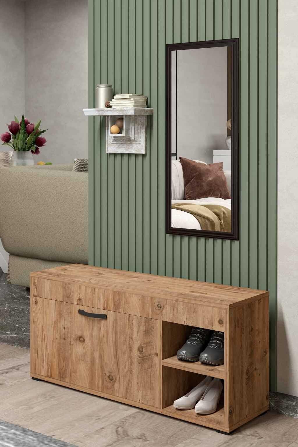 Reyo Falez Ahşap Ayakkabılık, Çok Amaçlı Dolap Atlantik Çam