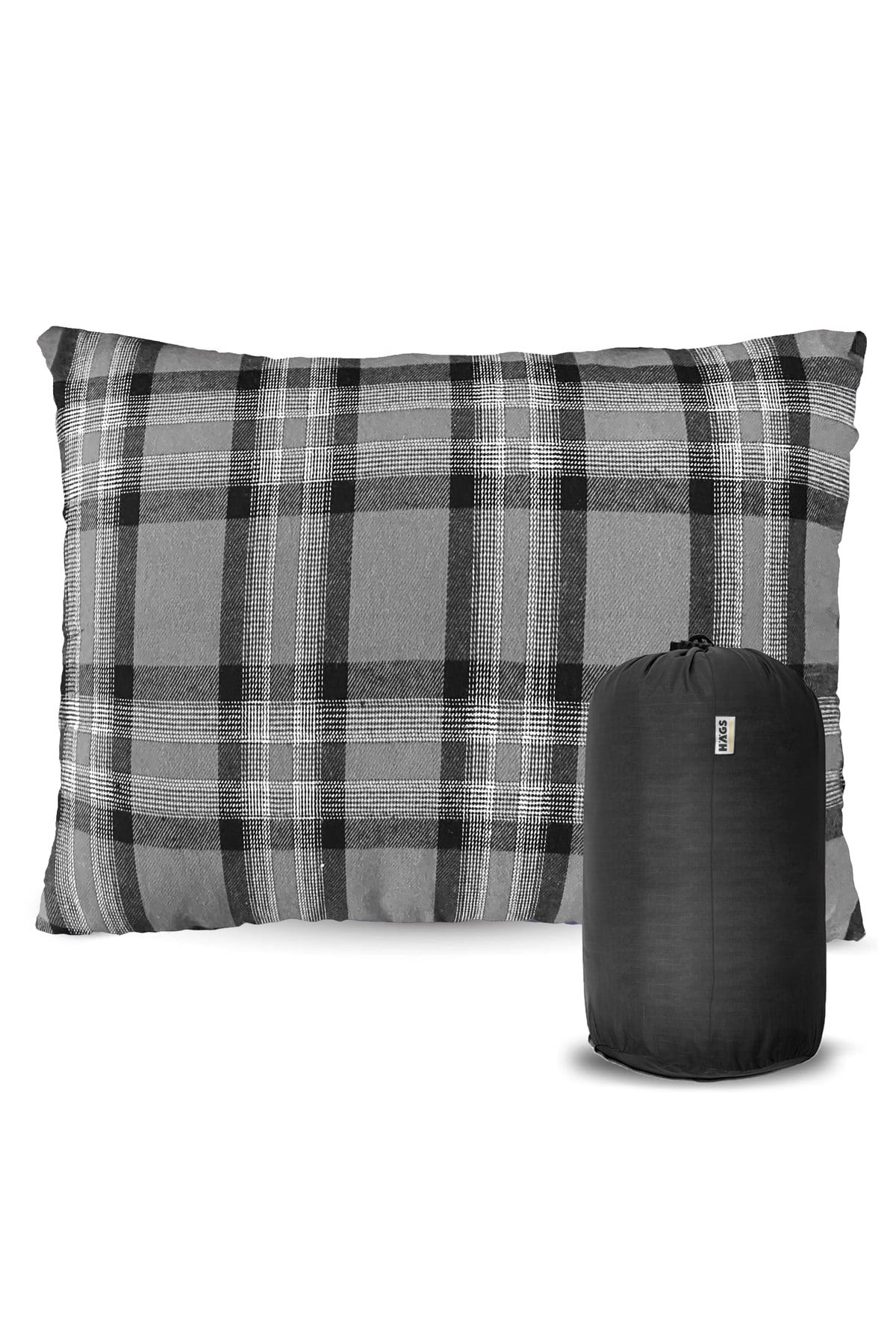 Haegs Kamp Yastığı, Seyahat Yastığı, Silikon Elyaf Dolgulu Hafif Küçük Yastık, Orta Sertlikte, Nefes Alabilir Kılıf, Kamp, Uçak ve Araba İçin İdeal 35x50cm Flanel Gri