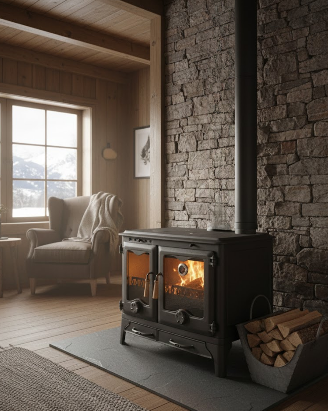 Reyo Stove Bozkır Pik Döküm Fırınlı Şömine Soba