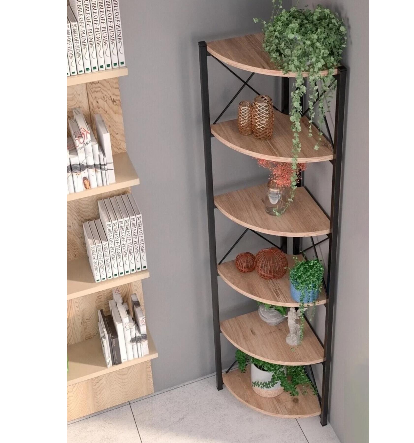 Reyo Şık Tasarımlı 6 Raflı Çiçeklik Çok Amaçlı 6 Katlı Modern Saksılık 160x43 Cm Ceviz