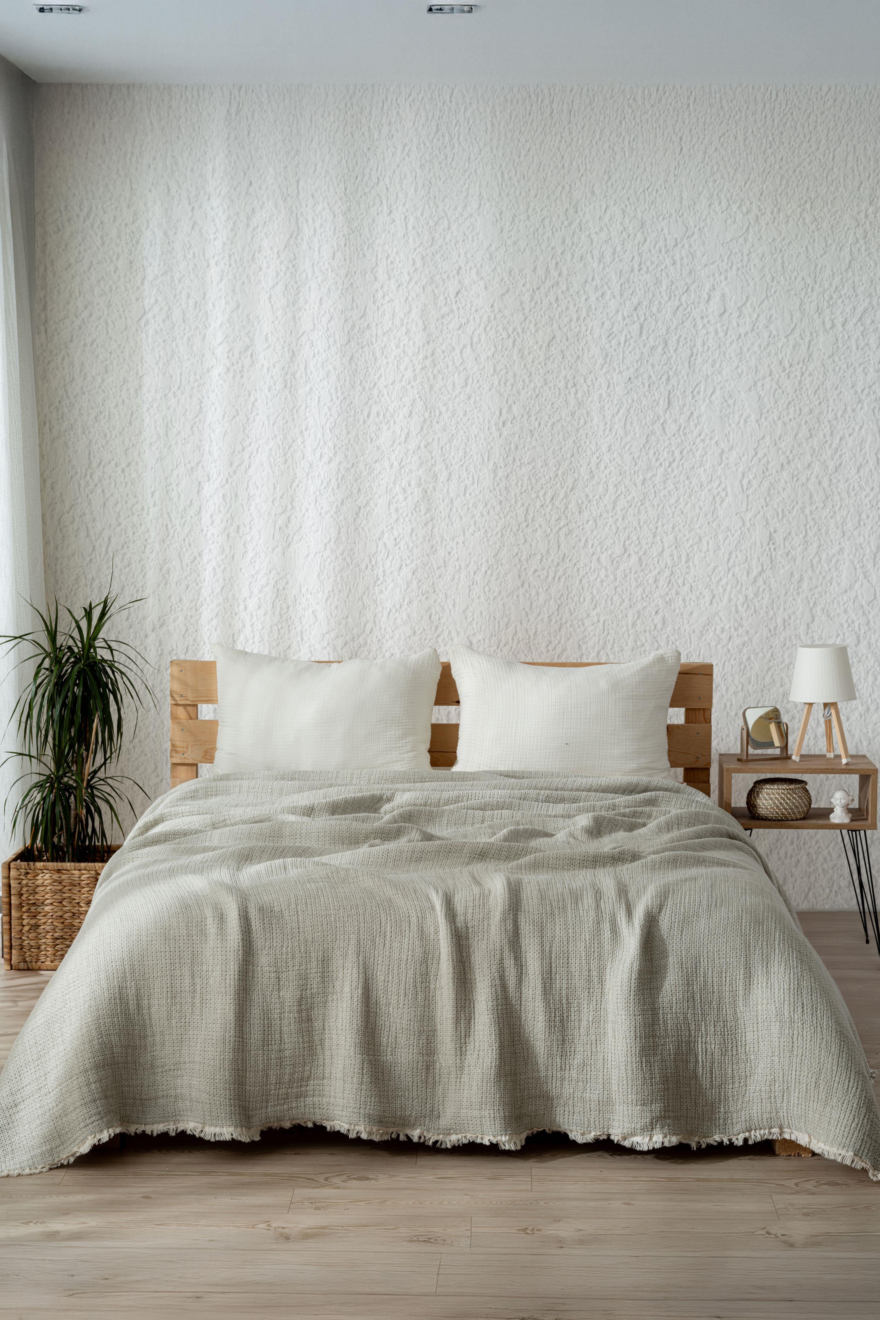 Mylasa Home Premium Müslin Yorgan 240x260 cm 100% Pamuk, Hafif ve Nefes Alabilen Yeşil