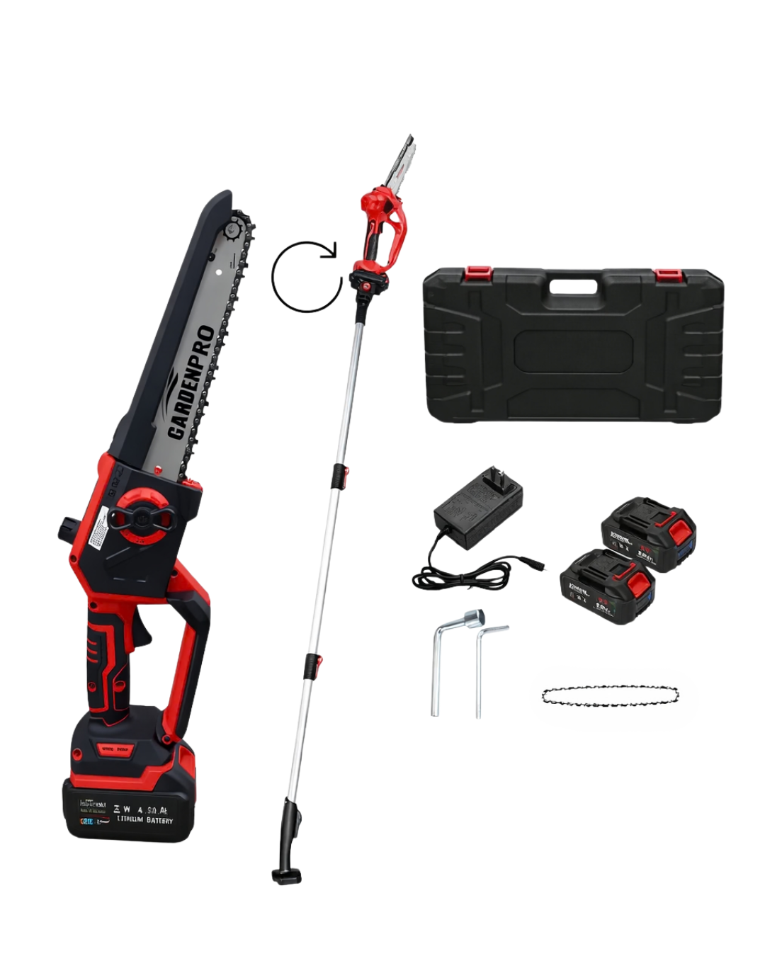 Gardenpro VST9C202 Lityum Akülü Uzatma Aparatlı Budama Testeresi