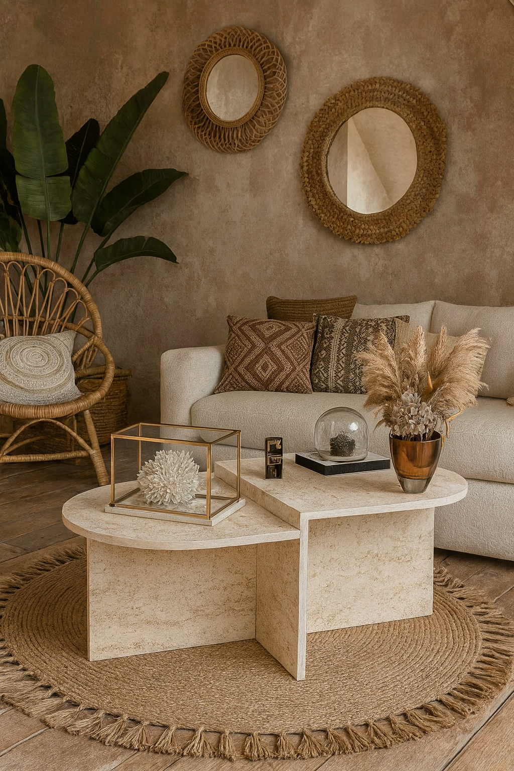 Reyo Falez Setro Orta Sehpa Traverten