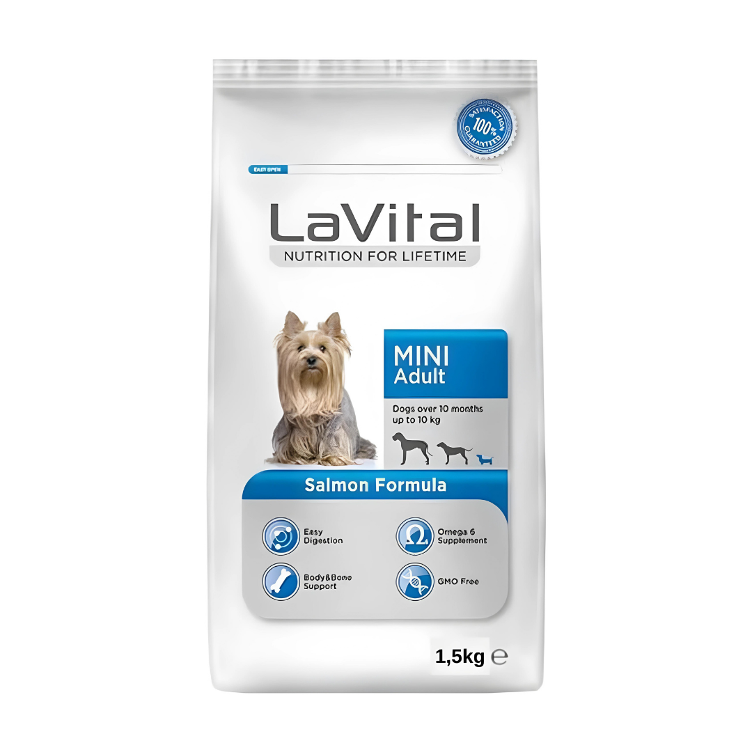 LaVital Mini Adult Somonlu 1.5 kg Küçük Irk Yetişkin Köpek Maması