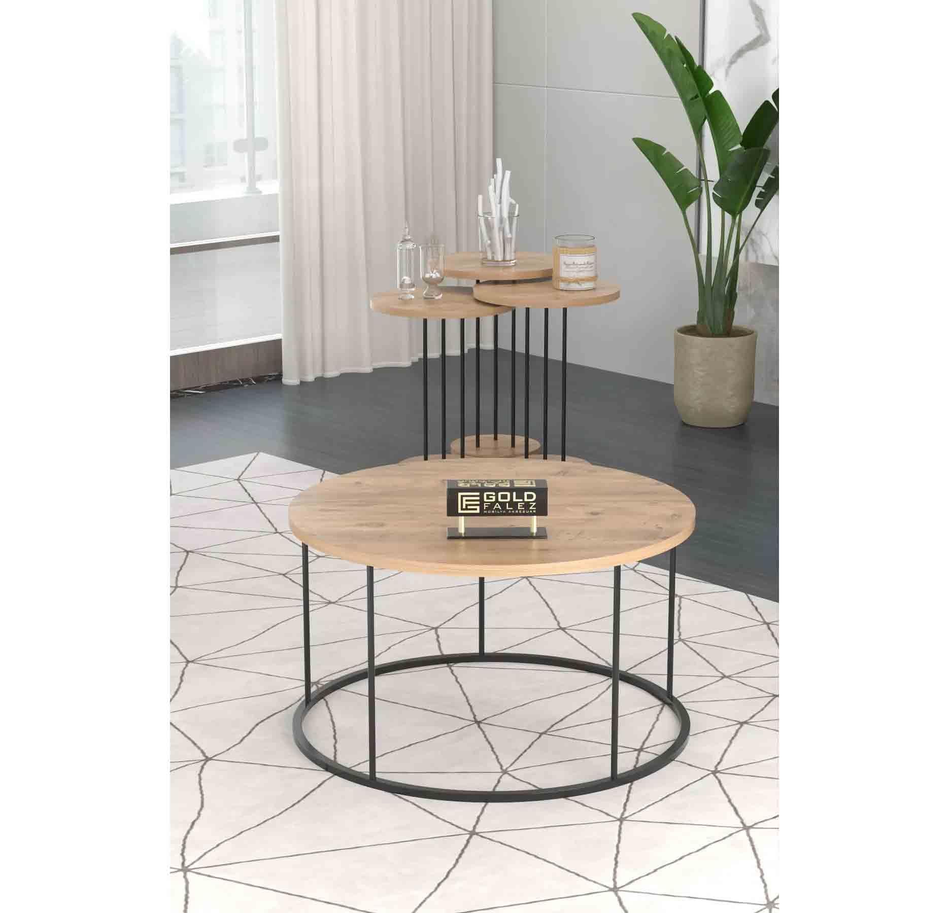 Reyo Orta Sehpa ve Zigon Sehpa Terra Set Ceviz