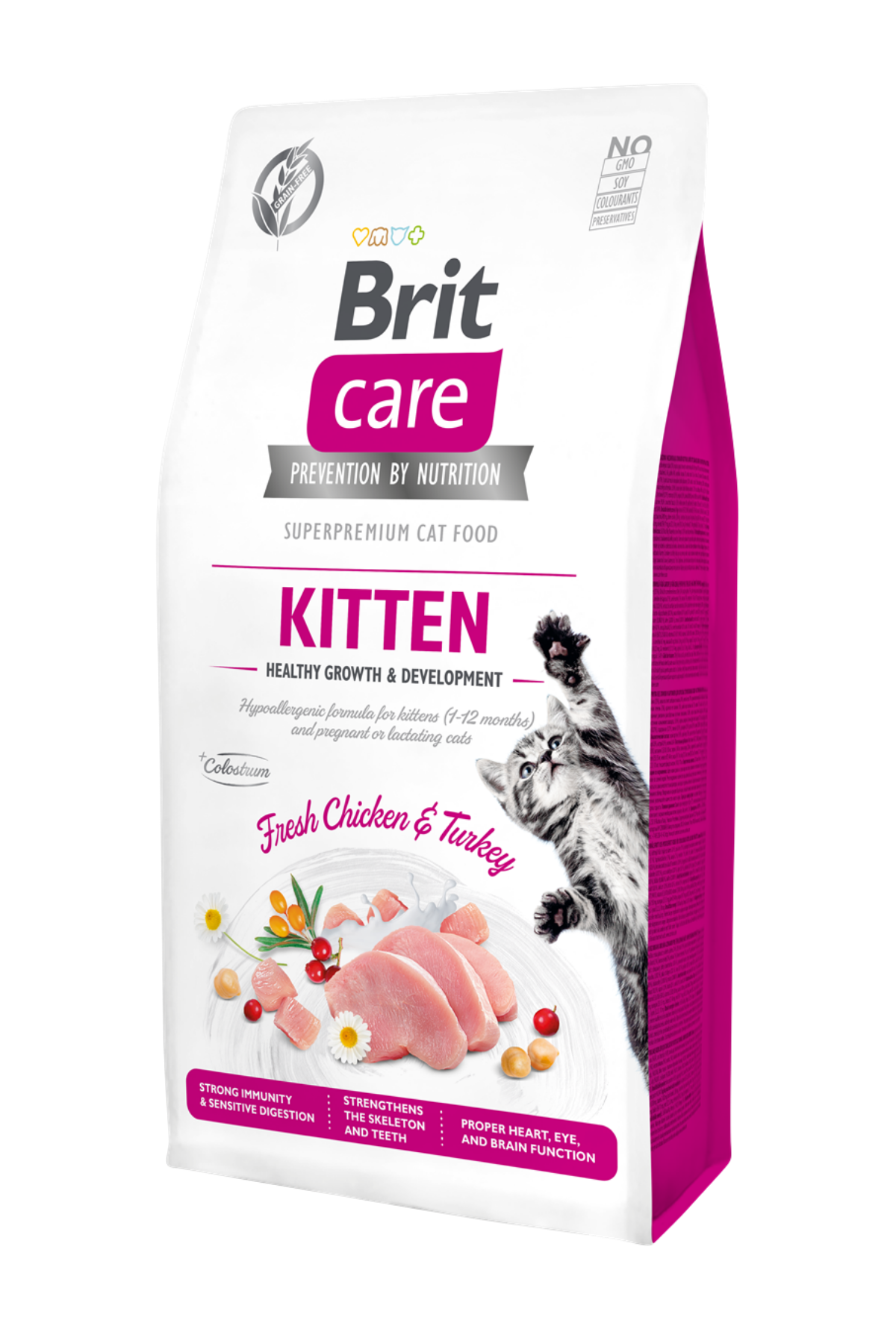 Brit Care Hypo-Allergenic Tavuklu ve Hindili Tahilsiz Yavru Kedi Mamasi 7kg