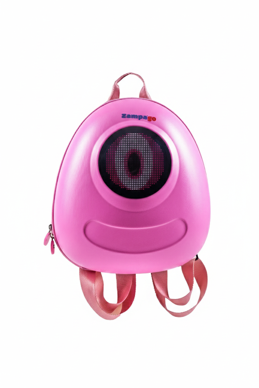 Zampago Big Eye Led Işıklı Çocuk Sırt Çantası Pembe