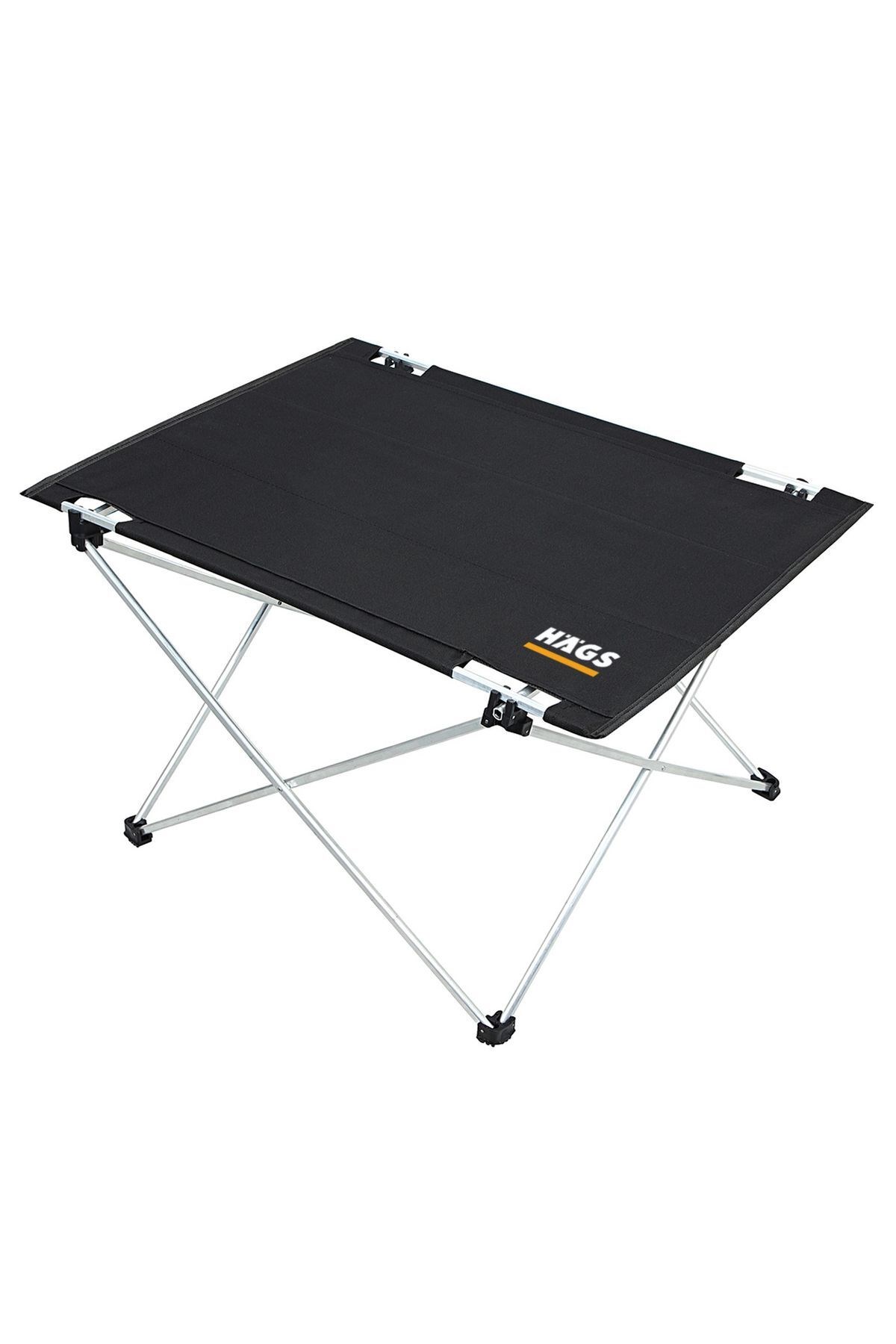 Haegs Ultralight Katlanır Kamp Masası, Piknik, BBQ, Balıkçılık, Avcılık, Plaj, Hiking için Taşınabilir Kompakt Roll Up Outdoor Kamp Masası Medium - Siyah